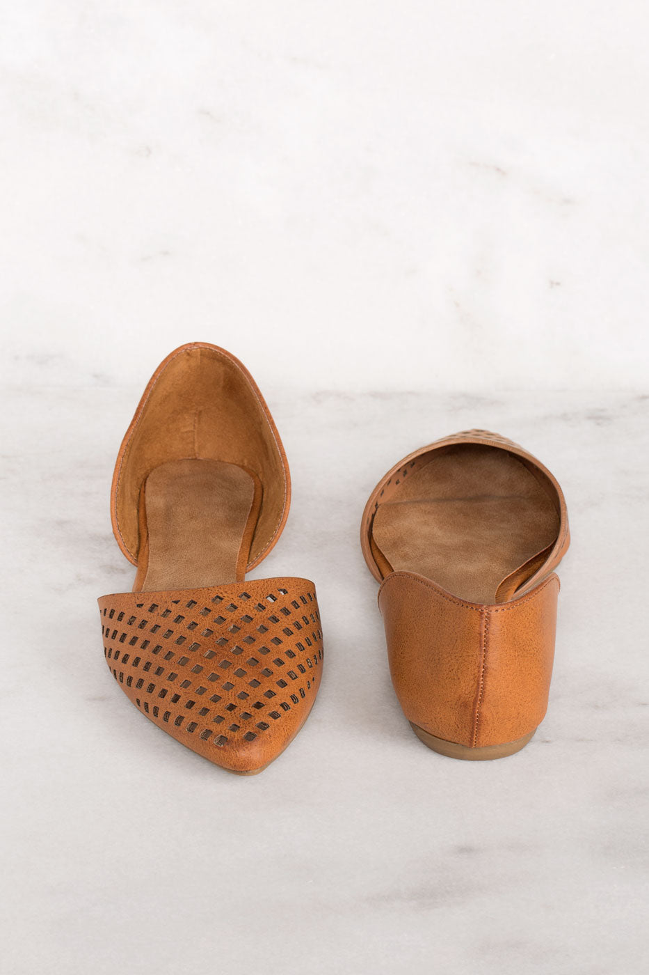 Bea Tan Laser-Cut Flats 