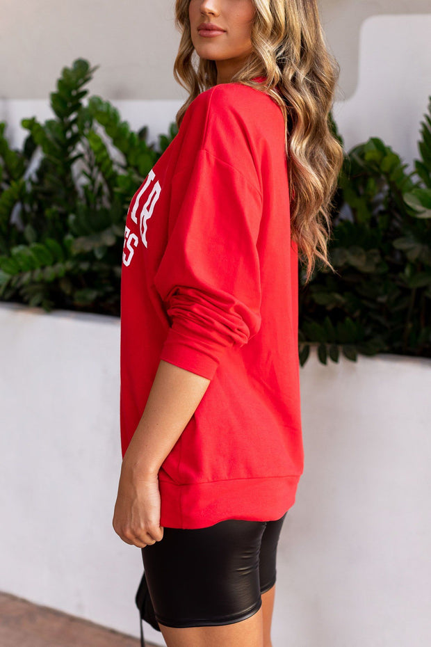 Red Oversized Sweatshirt