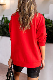 Red Oversized Sweatshirt