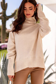  Ivory Knit Turtleneck Sweater