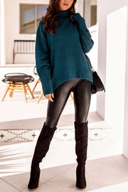 Cabin Teal Knit Turtleneck Sweater