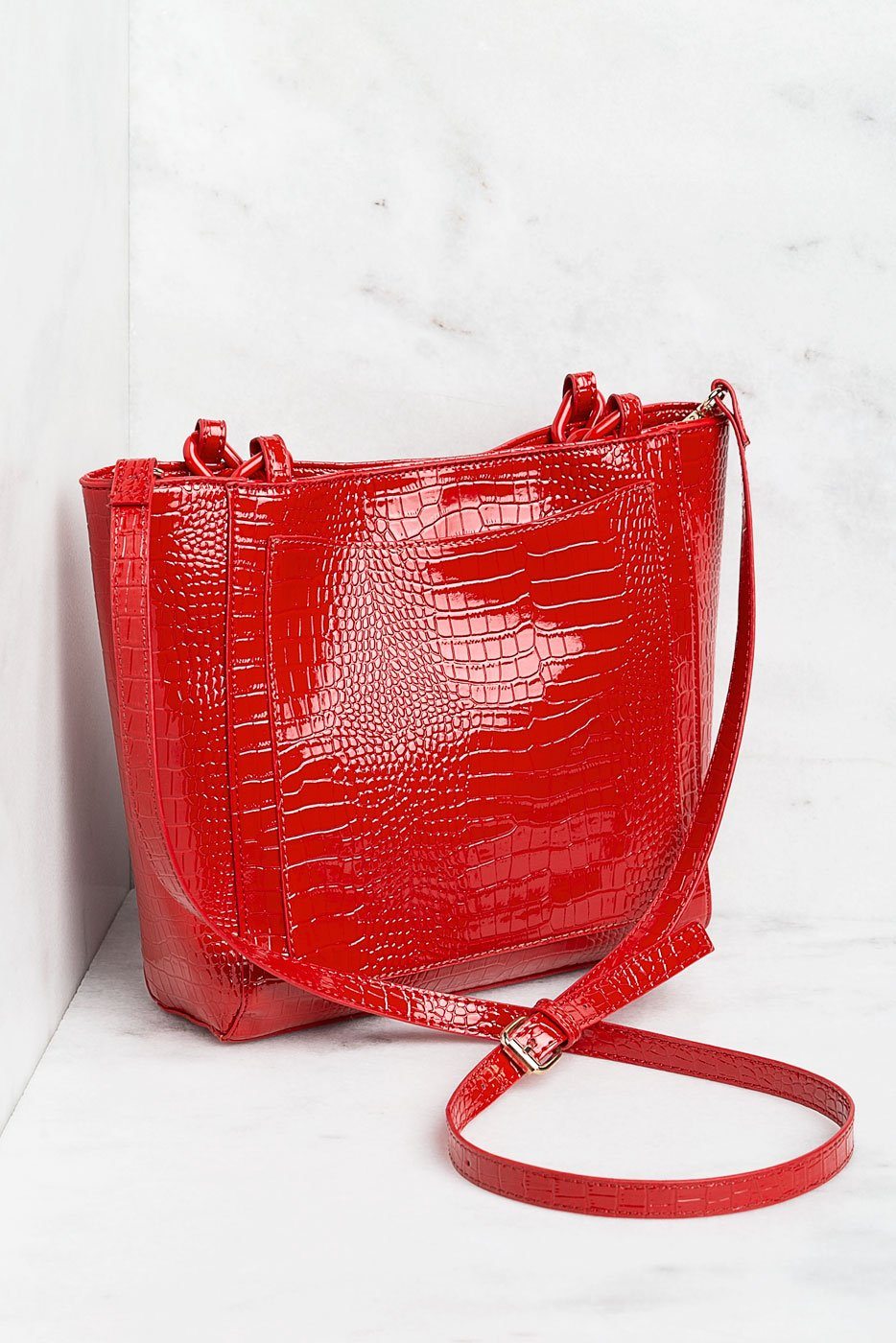 Call The Shots Red Chain Purse