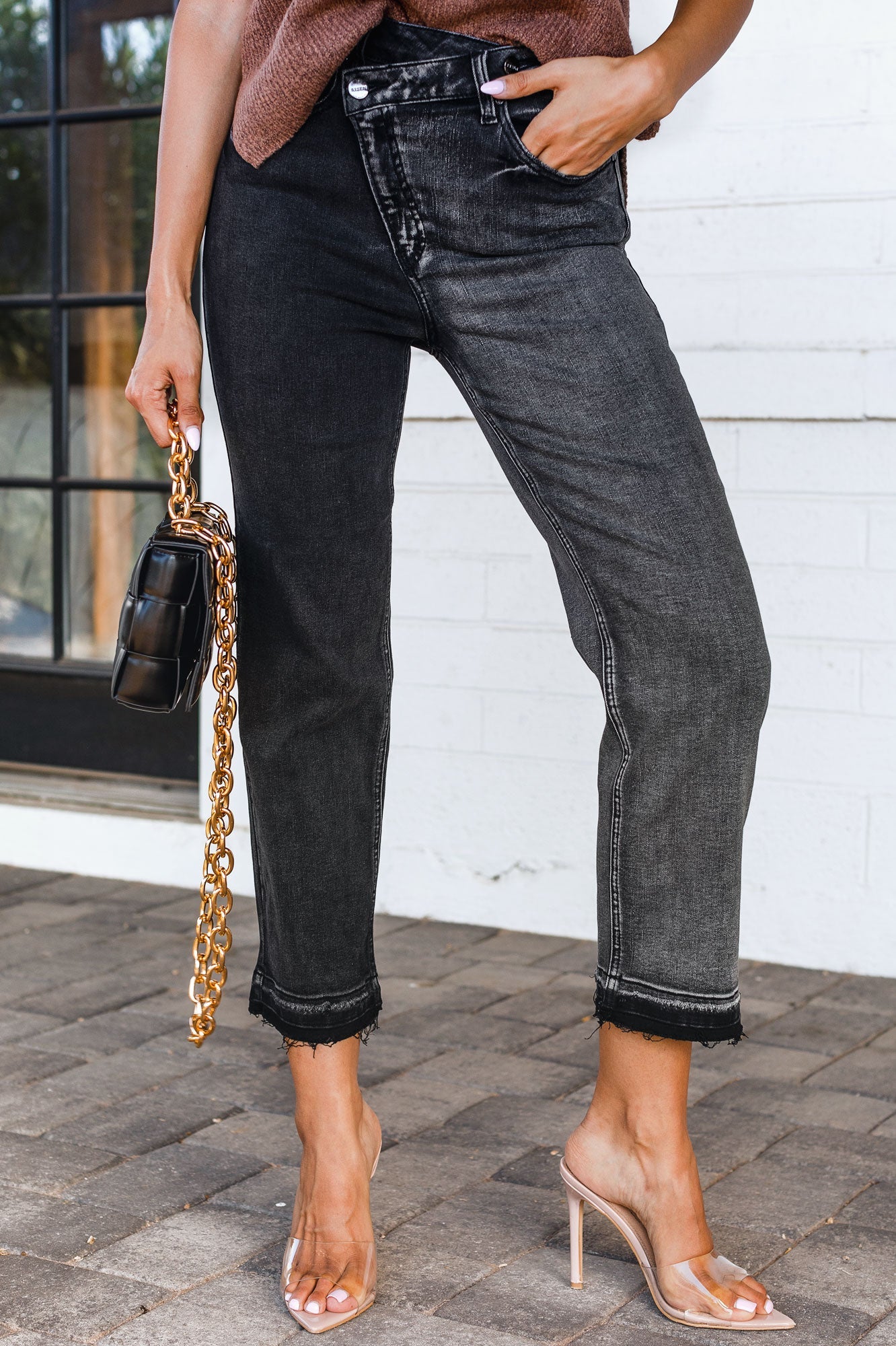 Crossover Black Two Tone Jeans