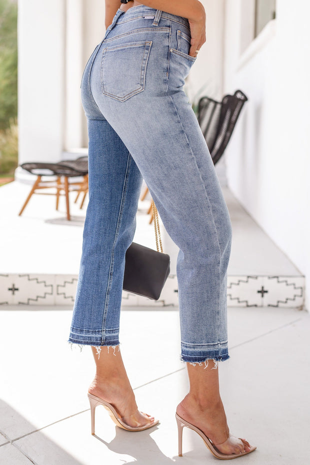 Crossover Denim Two Tone Jeans