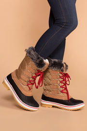 Priceless | Tan | Winter Lace Up Boots | Shoes
