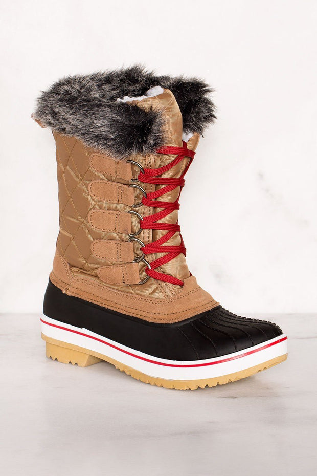 Priceless | Tan | Winter Lace Up Boots | Shoes