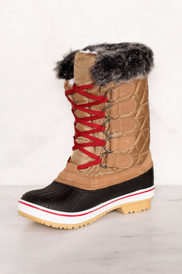 Priceless | Tan | Winter Lace Up Boots | Shoes