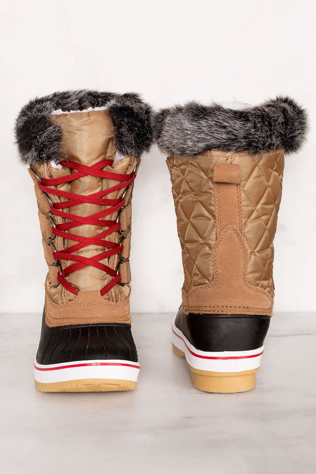 Priceless | Tan | Winter Lace Up Boots | Shoes