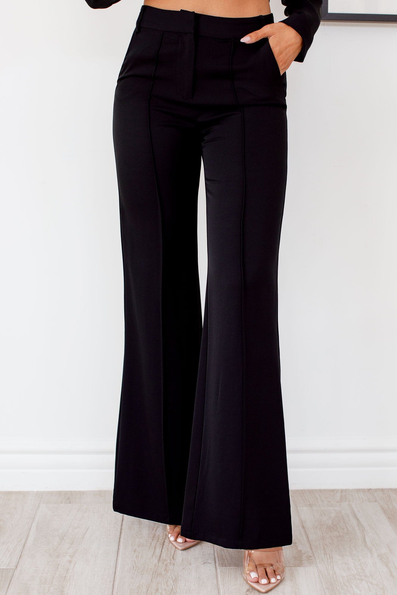  Black Pintuck Pants