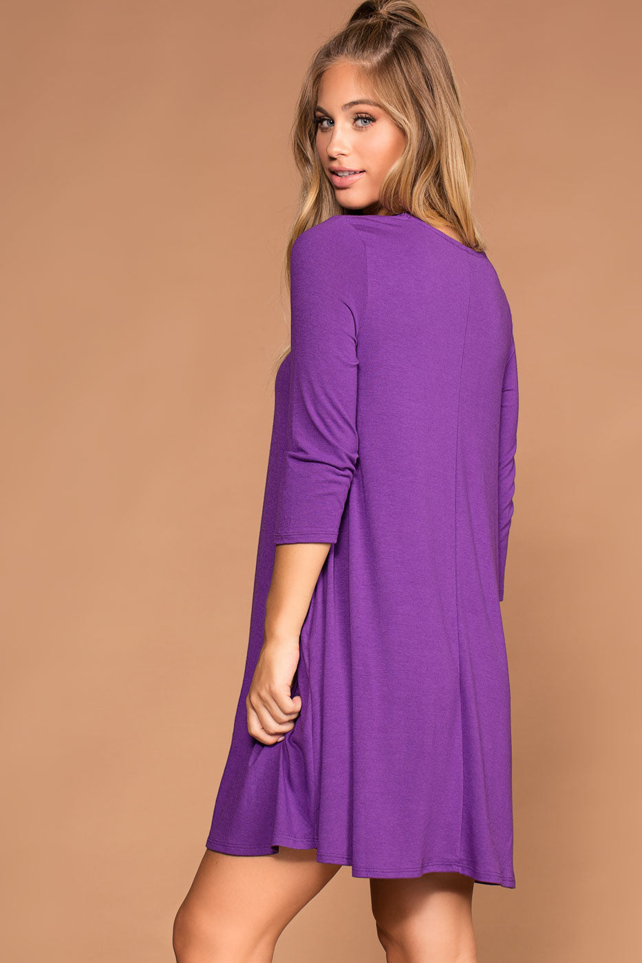 Purple Swing Pocket Dress