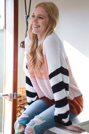 Blush Colorblock Knit Sweater