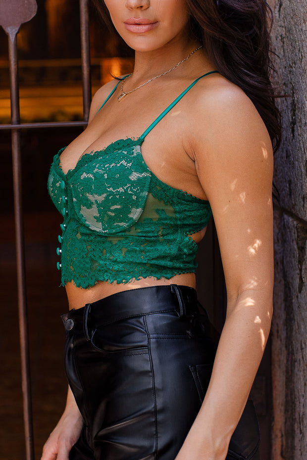 Green Lace Bustier