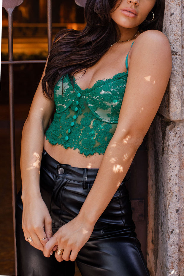 Green Lace Bustier