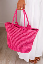 Hot Pink Straw Tote