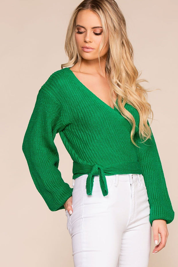 Green Wrap Sweater