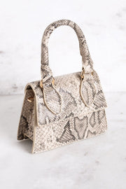 Dezra Mini Beige Snakeskin Purse