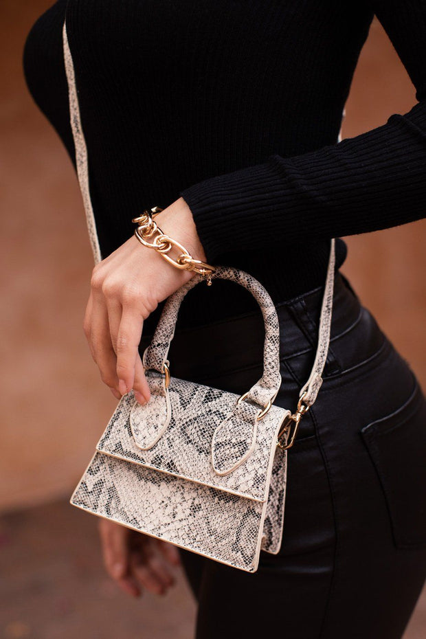 Beige Snakeskin Purse