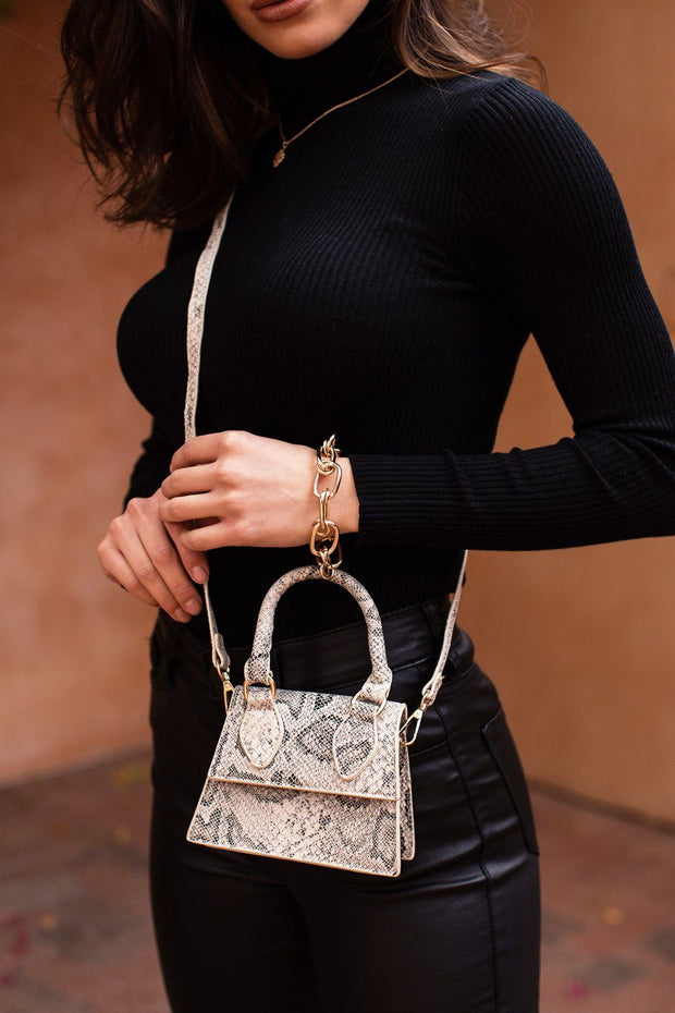 Beige Snakeskin Purse