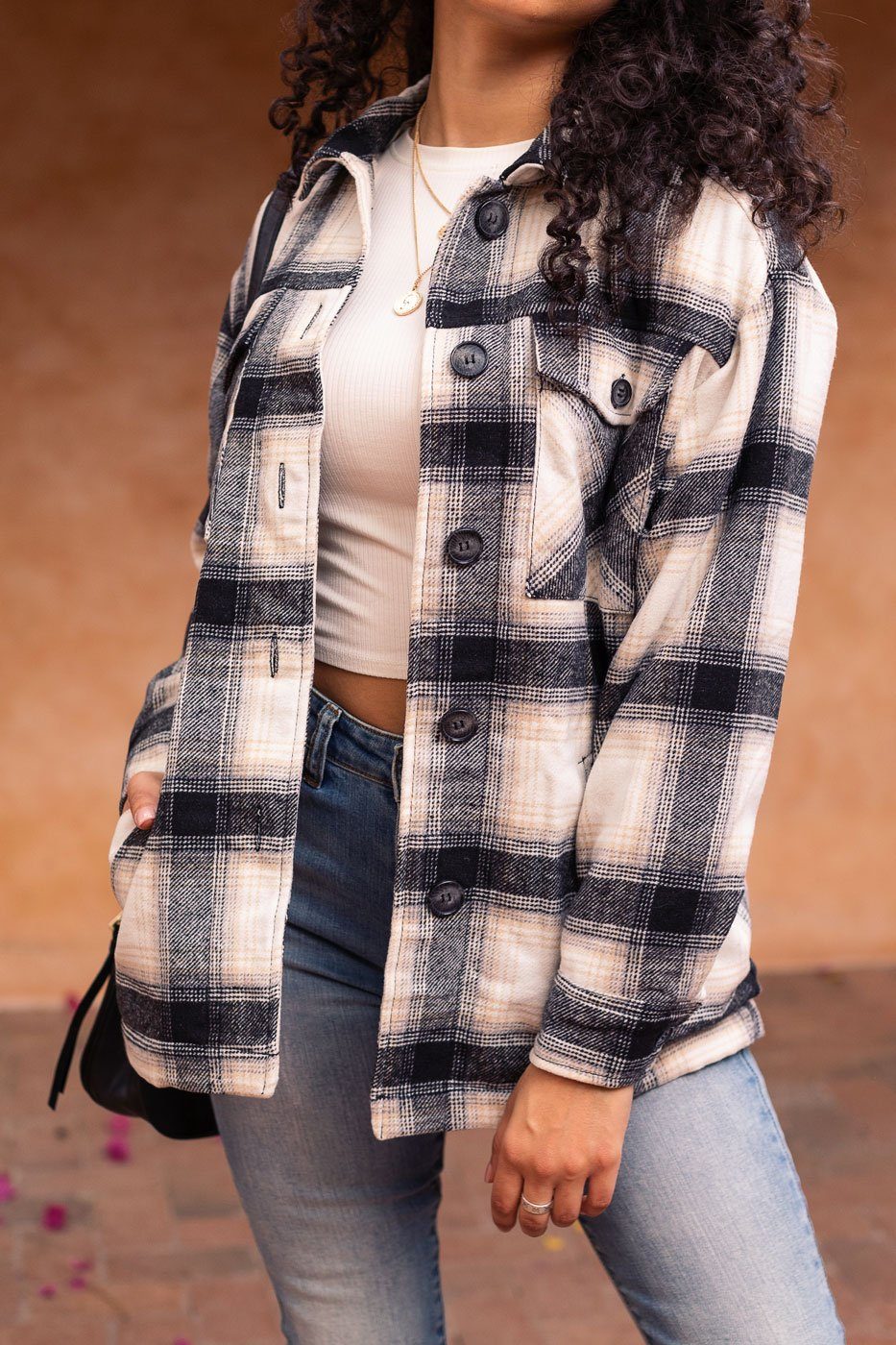 Black and White Plaid Jacket