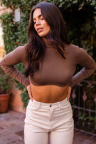 Brown Crop Turtleneck