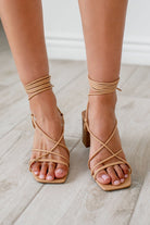 Natural Lace Up Heels