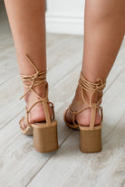 Natural Lace Up Heels