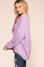 Lavender Oversized Knit Sweater