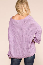 Lavender Oversized Knit Sweater
