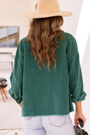Fern Jade Green Distressed Corduroy Jacket
