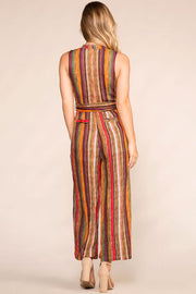 Rust Striped Jumpsuit