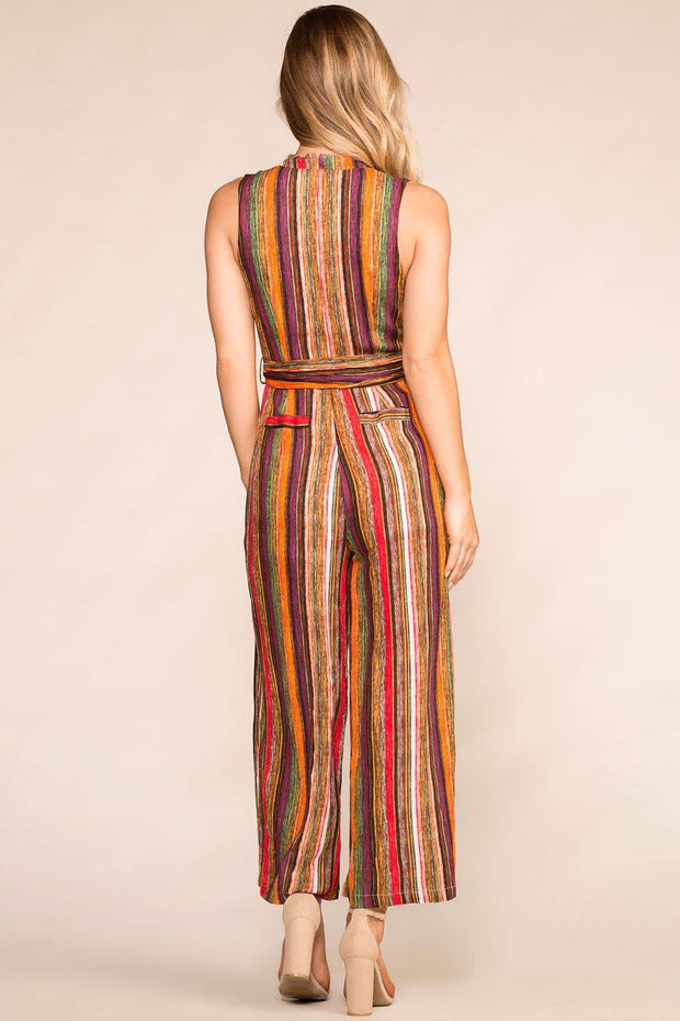 Rust Striped Jumpsuit