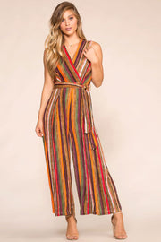 Rust Striped Jumpsuit
