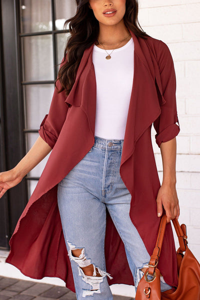 Burgundy Lightweight Trench Coat