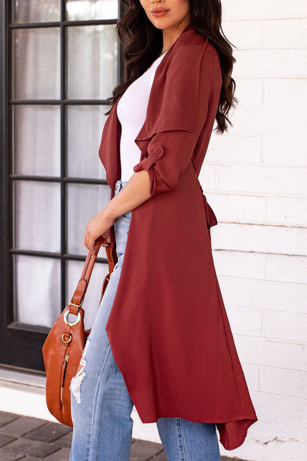 Burgundy Lightweight Trench Coat