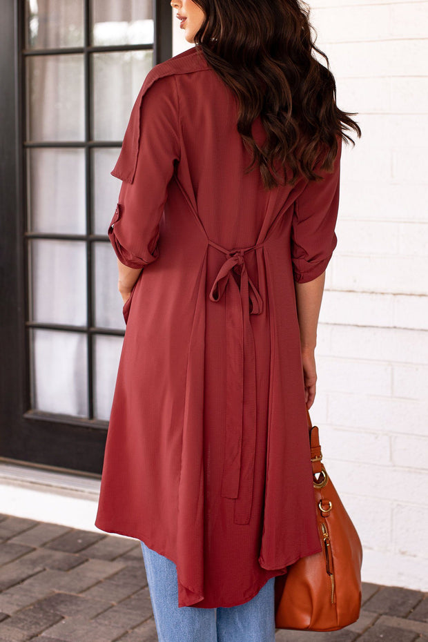 Burgundy Lightweight Trench Coat
