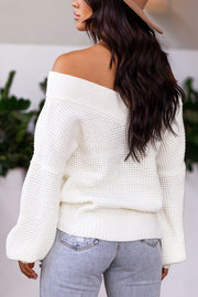 Ivory Knit Bell Sleeve Sweater