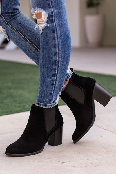 Black Block Heel Booties