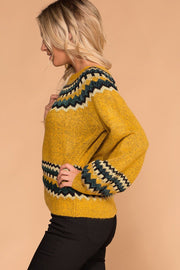 Mustard Chevron Knit Sweater