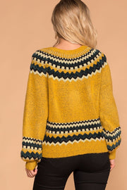 Mustard Chevron Knit Sweater