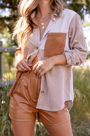 Corduroy Colorblock Shacket
