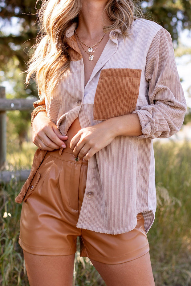 Corduroy Colorblock Shacket
