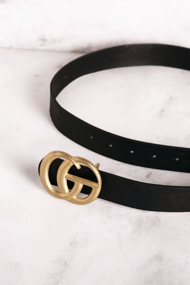 matte black belt monogram