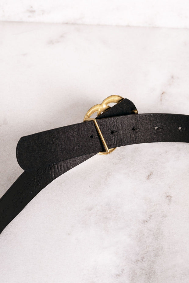 Highlight Black Matte Gold Belt
