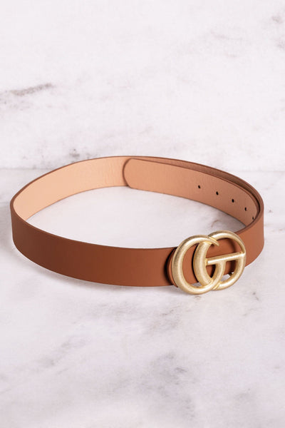 Highlight Tan Matte Gold Belt