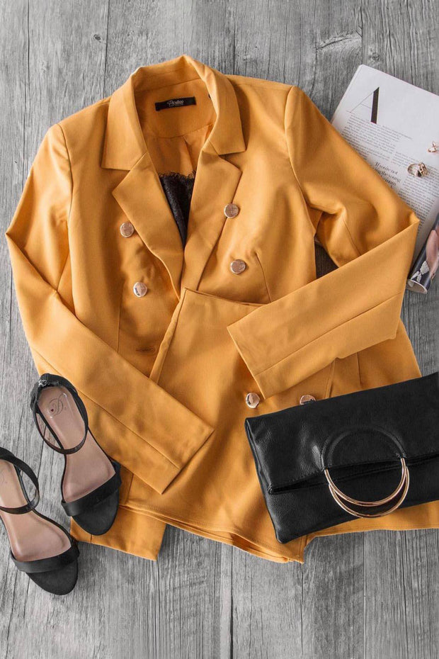 Get To It Mustard Blazer