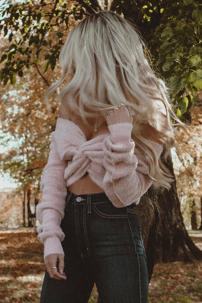 Lilah Blush Fuzzy Twist Sweater