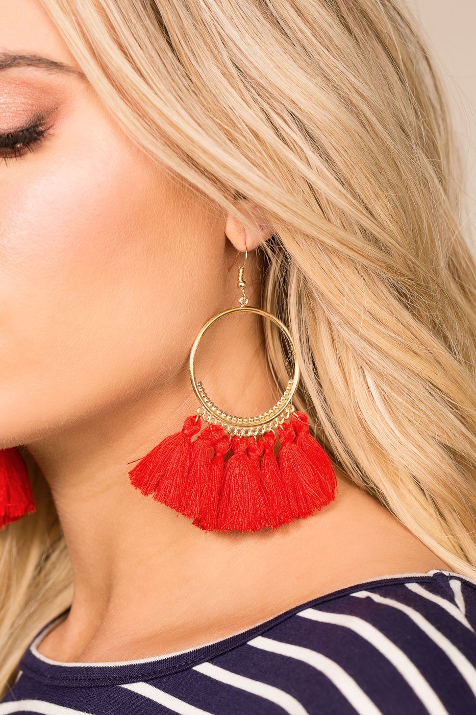 In The Loop Red Earrings | Beautysis