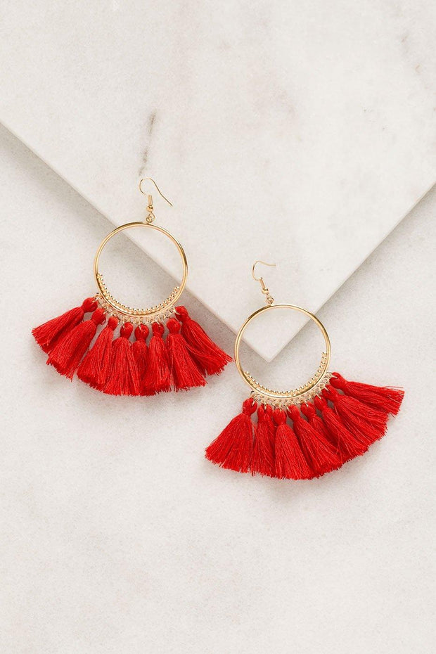 Priceless | Red | Tassel Earrings | Accessories