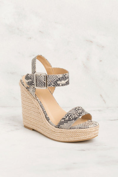 In Your Dreams Snakeskin Wedges | Fortune Dynamic