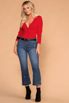 Distressed Flare Denim Jeans